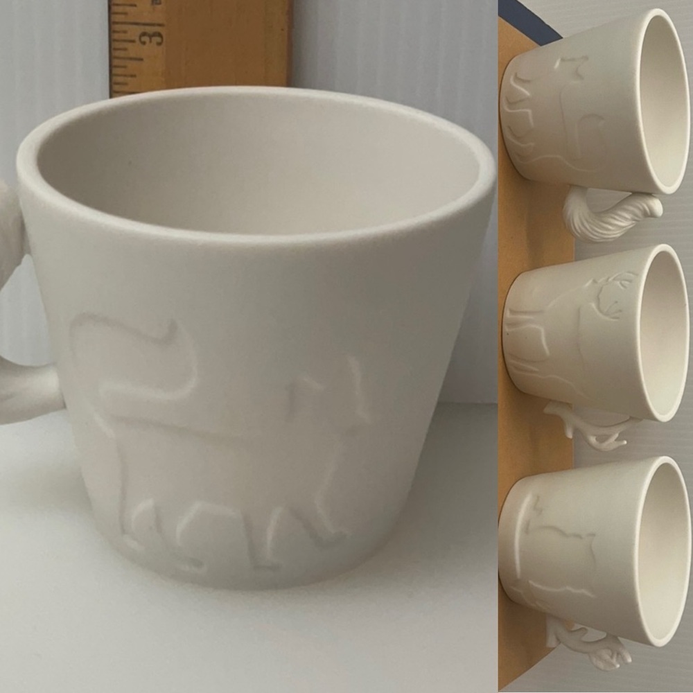 PARTYLITE Set Of 3 Woodland Animals Fox Owl Deer Tea light Cups Ivory Bisque NWT